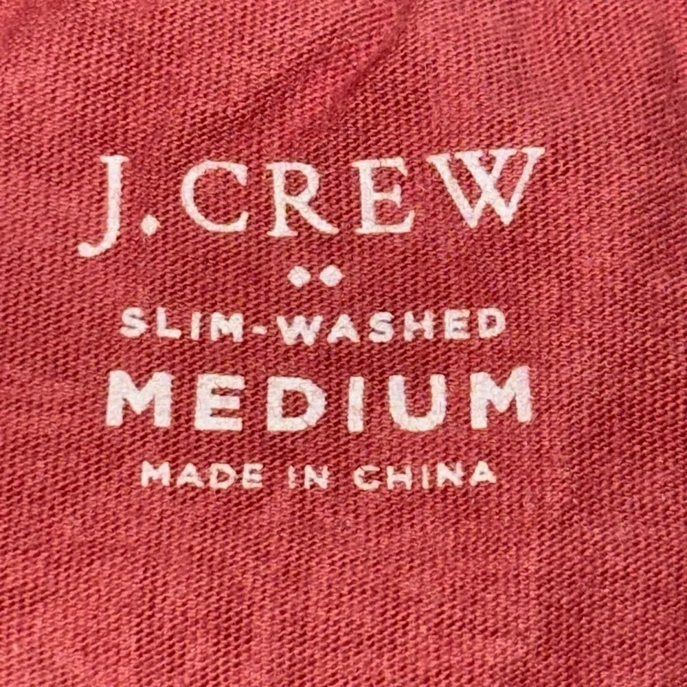 J. Crew Red and White Artistic Short Sleeve Tee